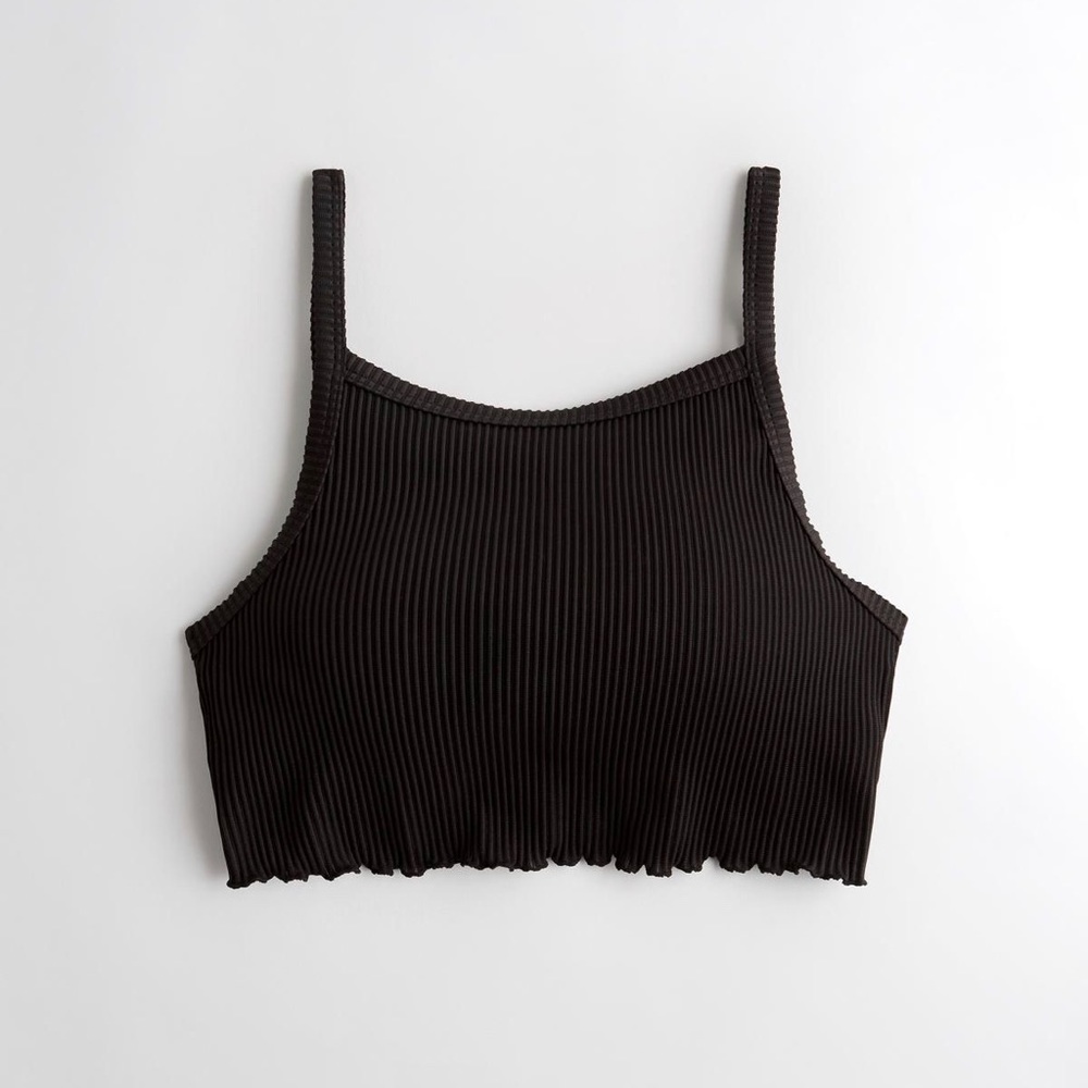 Ribbed Crop Top Bikini Top